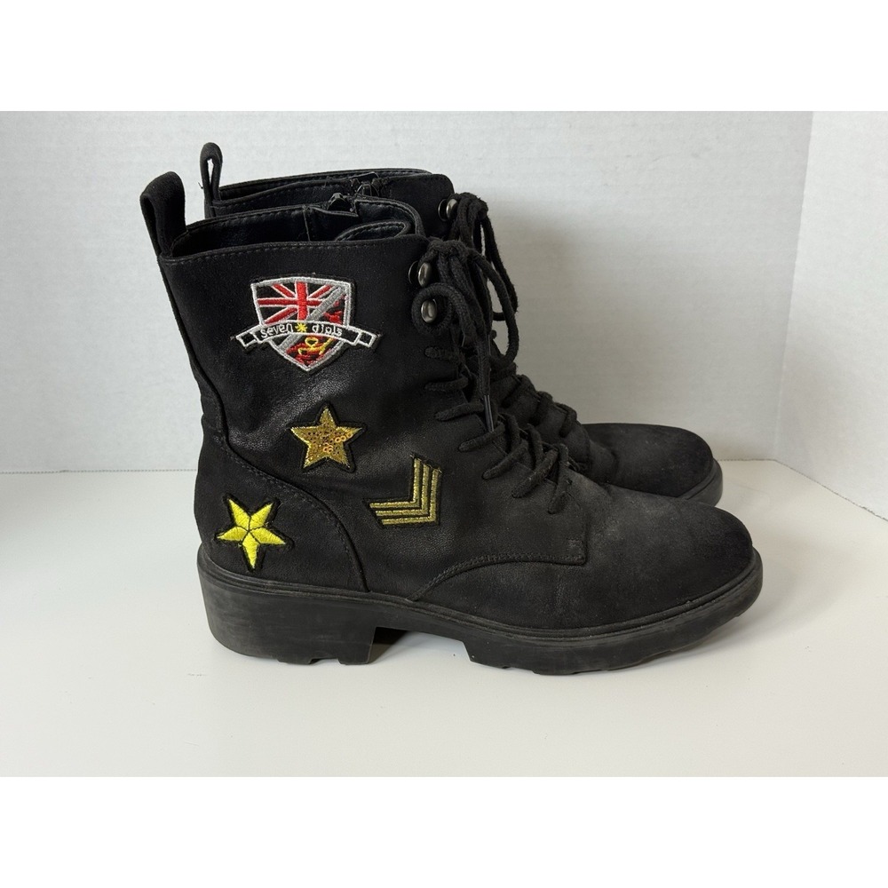 Seven Dials Kris Embroidered Combat Military Black Side Zip Patches Size 8M